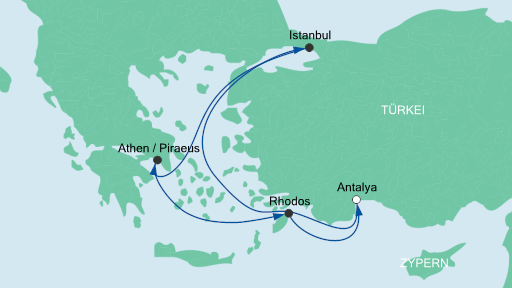 Route Mittelmeer 15