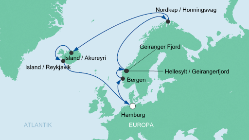 Route Nordeuropa 8