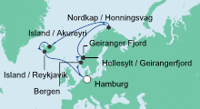Route: Nordeuropa 8 mit AIDAluna