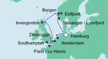 Route: Nordeuropa 14 mit AIDAstella