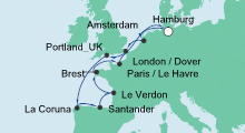 Route: Nordeuropa 15 mit AIDAstella