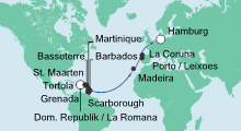 Route: Transatlantik 4 mit AIDAluna