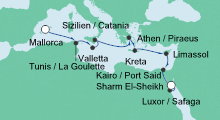 Route: Mittelmeer 18 mit AIDAmar