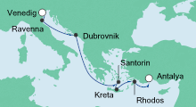 Route: Adria 4 mit AIDAaura