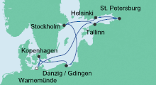 Route: Ostsee 1 mit AIDAbella