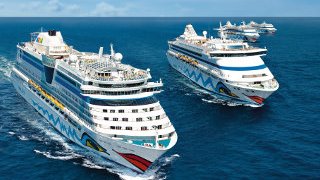 Neuer Einsatz für AIDAblu Vier AIDA Schiffe fahren versetzt auf dem Meer