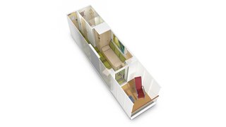 Einzelkabine mit Balkon