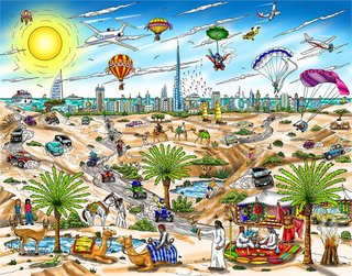 Charles Fazzino Dubai Desert LR Charles Fazzino Dubai Desert LR