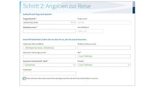 Angaben zur Reise
