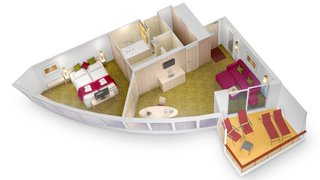 Panorama-Deluxe-Suite SX auf AIDAblu, AIDAsol, AIDAmar und AIDAstella