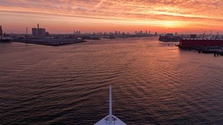 Blick auf den Hafen von Rotterdam