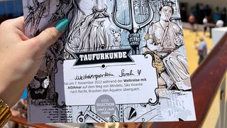 Taufurkunde der Weltreisereporterin